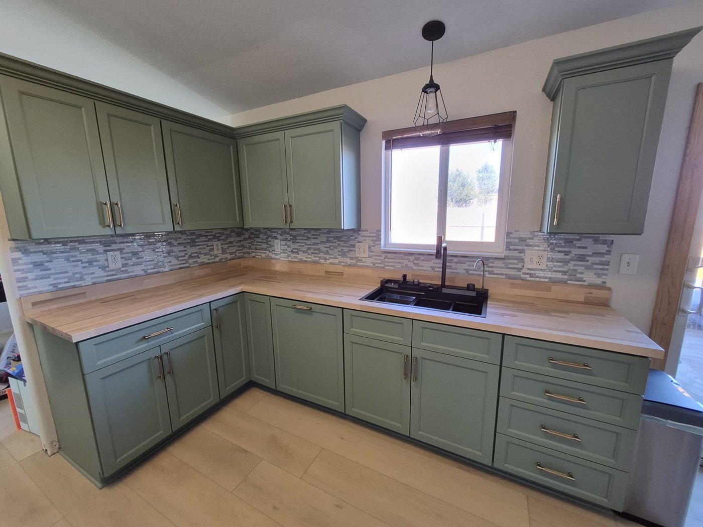 Sage Green Kitchen Refresh — after refinishing
